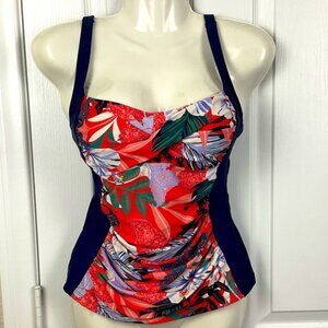 Pre-Owned Gently Worn Hapari Women’s Tankini Top Floral and Navy, Size S (4-6)